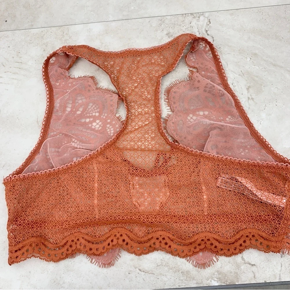PINK Victoria Secret Women Medium Bralette Pull On Rustic Orange‎ Dream Angels